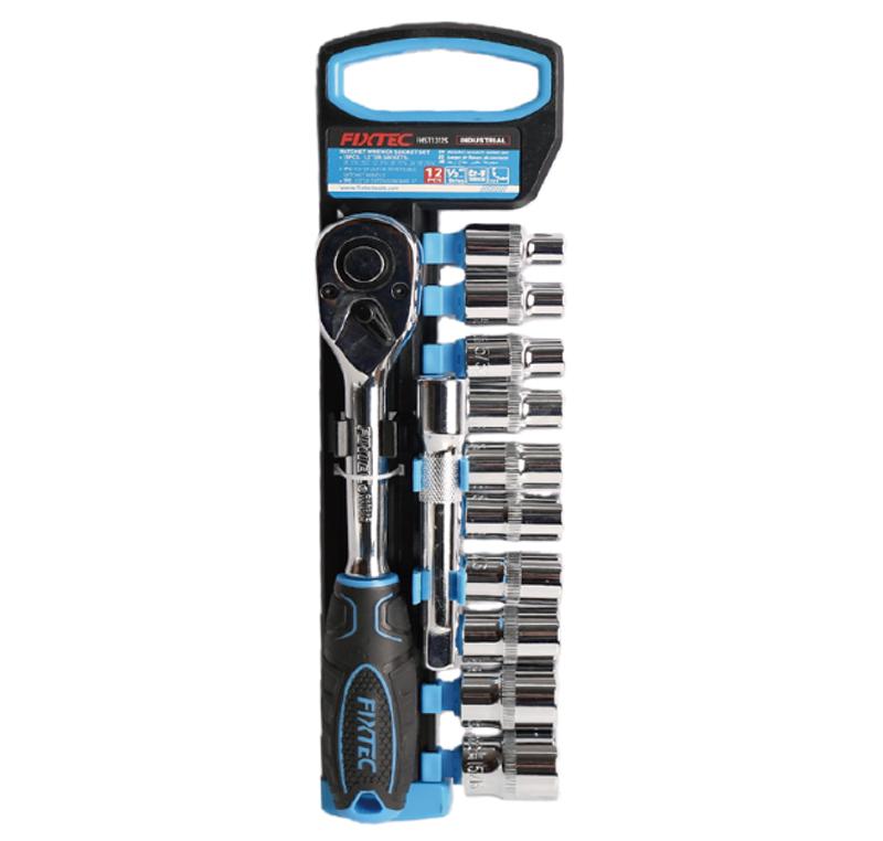 12-Piece 1/2" Ratchet & Socket Set - Fixtec
