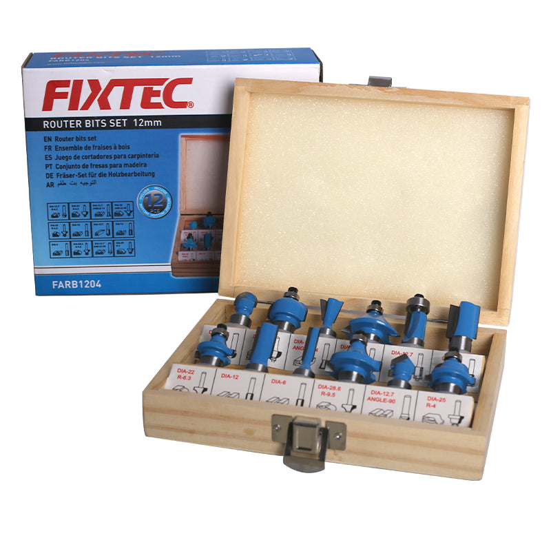 FIXTEC Router Bit Set 12mm shank