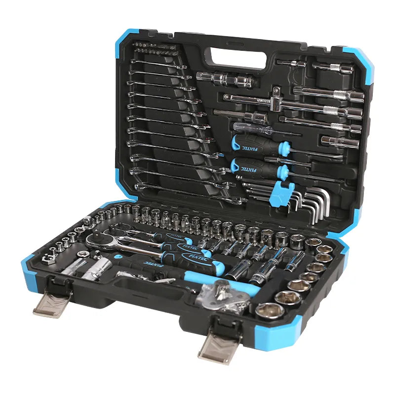 132-Piece Socket & Tool Set (1/4", 3/8", 1/2" Drive) - Fixtec