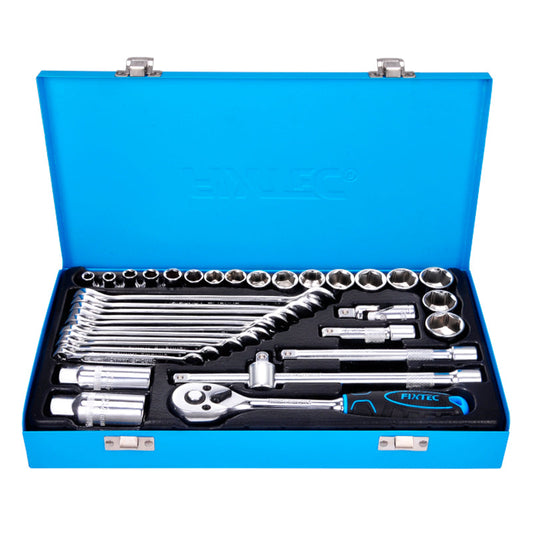 36-Piece 3/8" Drive Socket Set – for Nut & Bolt Fastening - Fixtec