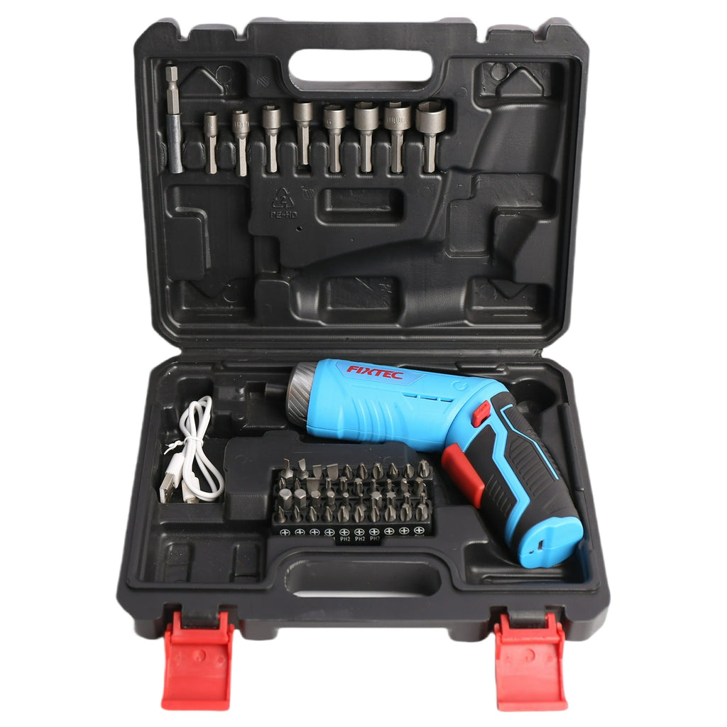 4V Cordless Screwdriver (49-Piece Kit) - Fixtec