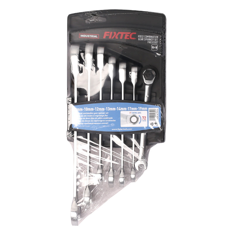 7-Piece Combination Ratchet Spanner Set - Fixtec