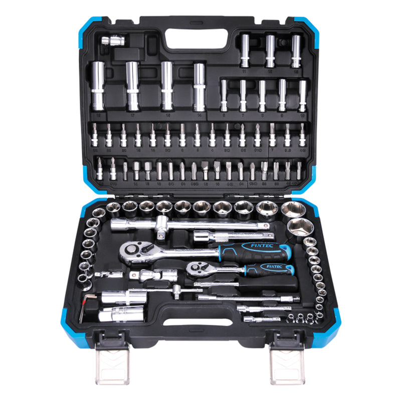 94-Piece Socket Set (1/4" & 1/2" Drive) - Fixtec