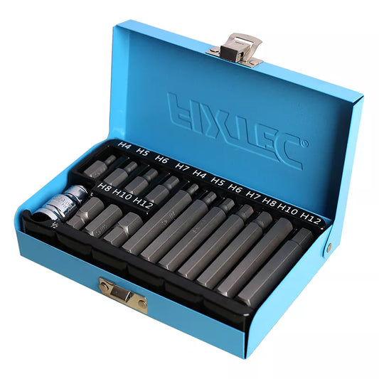 17-Piece 1/2" Drive E-Torx Bit Socket Set – for Driving & Fastening - Fixtec