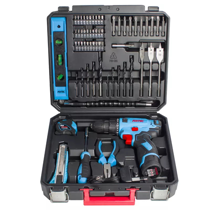 12V Cordless Drill Set with 60PCS Accessories - Fixtec